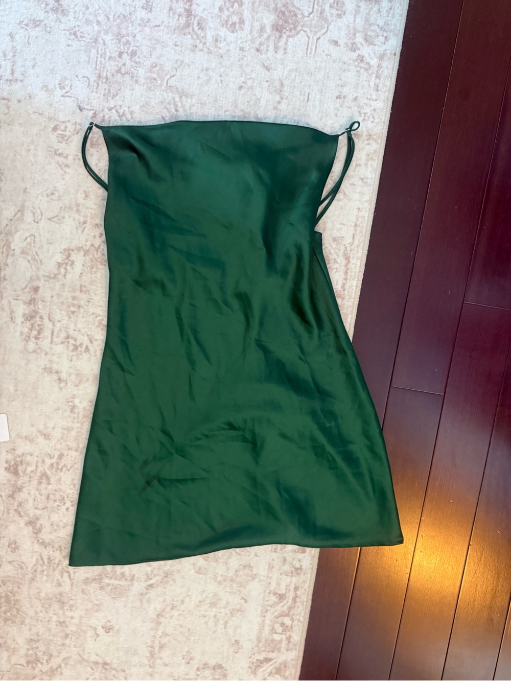 Emerald Green Satin Slip Dress